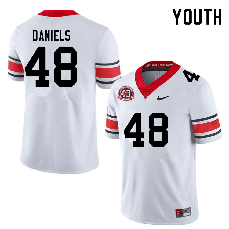 Youth #48 Joseph Daniels Georgia Bulldogs College Football Jerseys Sale-40th Anniversary